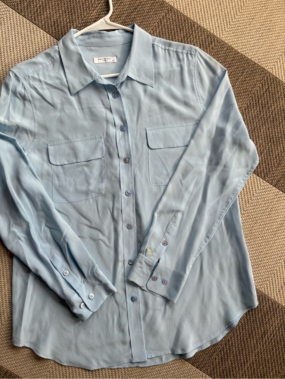 Equipment Silk Womens Long-Sleeve Button-Up Shirt